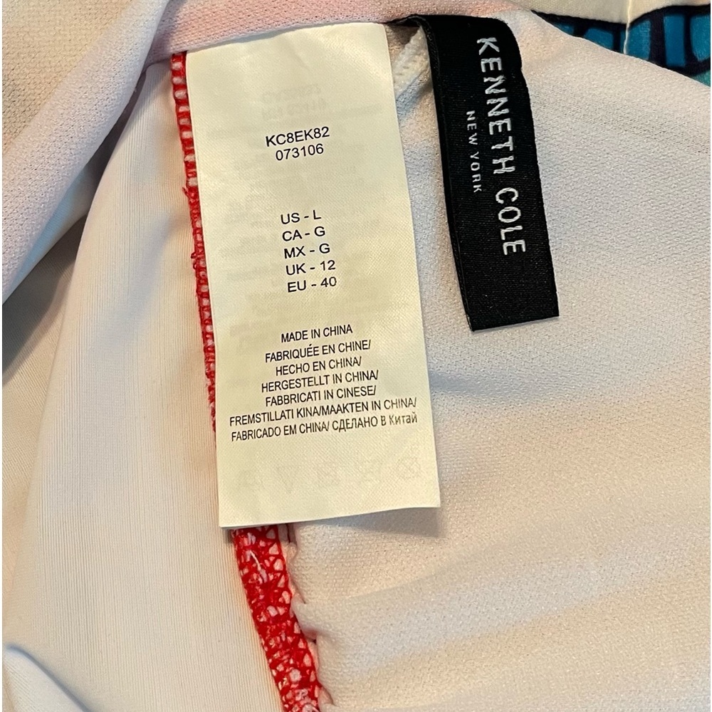 NWT Colorful Kenneth Cole Striped Tummy Toner Tankini Swim Top-Large - Picture 3 of 6